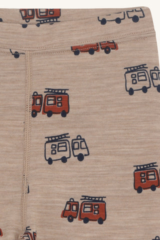 Merinowolle-Bambus Hose Laki Firetruck Biscuit von Hust & Claire