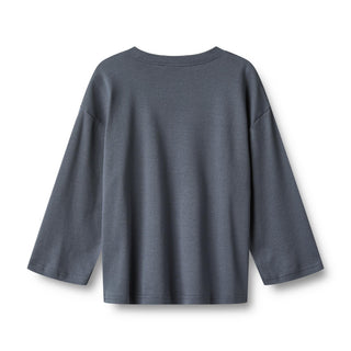 Langarm Shirt Axe Print Grey Blue von Wheat