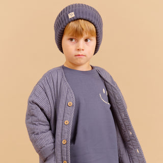 Langarm Shirt Axe Print Grey Blue von Wheat