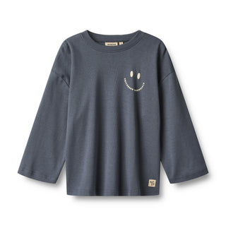 Langarm Shirt Axe Print Grey Blue von Wheat