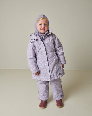 Winterjacke Olga Lila mit feinem Einhornprint für Kinder von MarMar Copenhagen