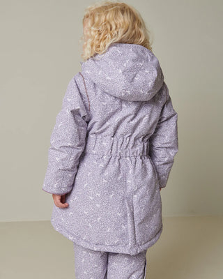 Winterjacke Olga Lila mit feinem Einhornprint für Kinder von MarMar Copenhagen