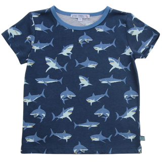 T-Shirt mit Haiprint in Dunkelblau von Enfant Terrible