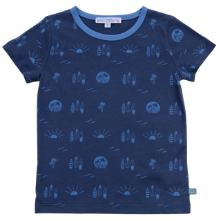 T-Shirt mit Surfbrettprint in Dunkelblau von Enfant Terrible