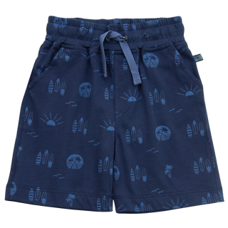 Shorts mit Surfbrettprint in Dunkelblau von Enfant Terrible