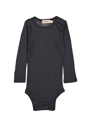 Merinowolle Rib Langarm Body Bense Night Blau von MarMar Copenhagen