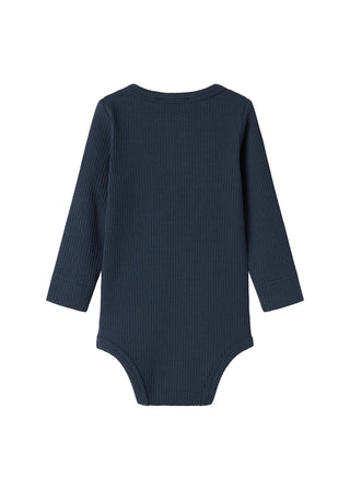 Modal Langarm Rib Body mit Knöpfen Pilot Navy von MarMar Copenhagen