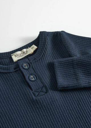 Modal Langarm Rib Body mit Knöpfen Pilot Navy von MarMar Copenhagen