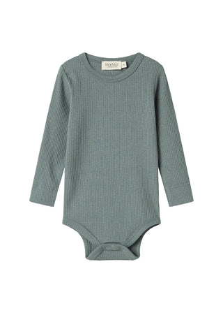 Modal Langarm Rib Body Dusty Green von MarMar Copenhagen