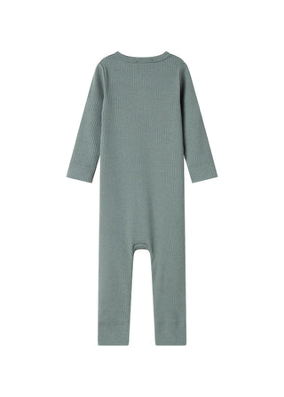 Modal Rib Strampler Rompy mit Knöpfen Dusty Green von MarMar Copenhagen