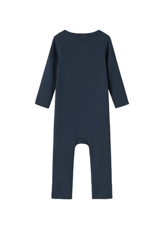 Modal Rib Strampler Rompy mit Knöpfen Pilot Navy von MarMar Copenhagen