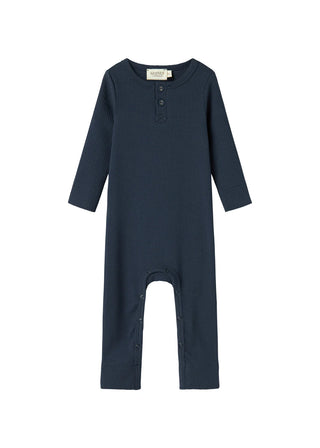 Modal Rib Strampler Rompy mit Knöpfen Pilot Navy von MarMar Copenhagen