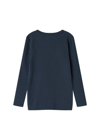 Modal Langarm Rib Shirt mit Knöpfen Pilot Navy von MarMar Copenhagen