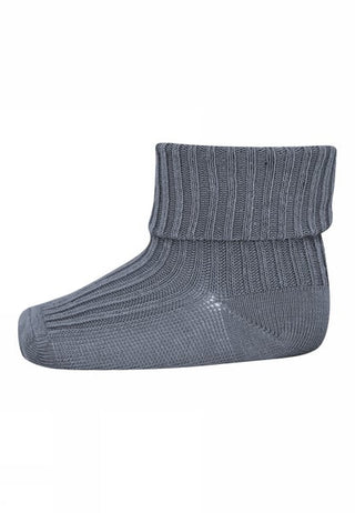 Wolle Ripp-Socken Stone Blue von mp Denmark