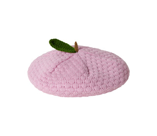 Strick-Baskenmütze Alexo Rasperry von MarMar Copenhagen