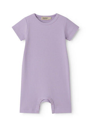 Modal Rib Kurzarm Strampler Summer Rompy Lilacs von MarMar Copenhagen