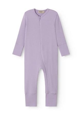 Modal Rib Strampler Zip Rompy Lilacs von MarMar Copenhagen