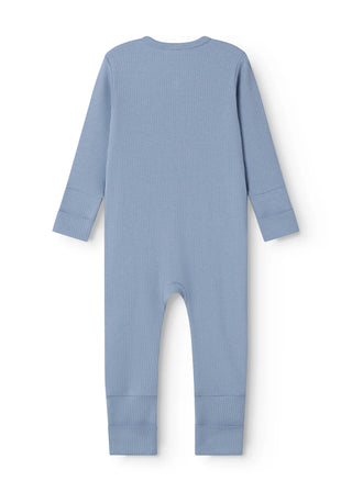 Modal Rib Strampler Zip Rompy Blue Iris von MarMar Copenhagen