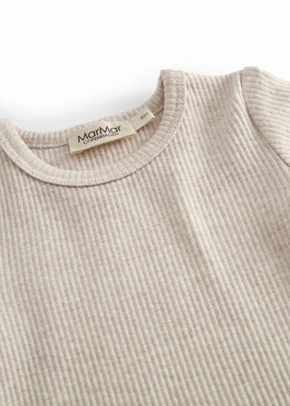 Modal Kurzarm Rib Body Light Beige Meliert von MarMar Copenhagen