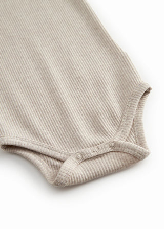 Modal Kurzarm Rib Body Light Beige Meliert von MarMar Copenhagen