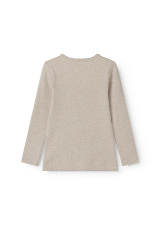 Modal Langarm Rib Shirt Light Beige Meliert von MarMar Copenhagen