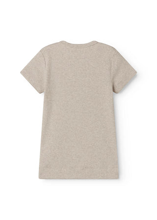 Modal Kurzarm Rib Shirt Light Beige Meliert von MarMar Copenhagen
