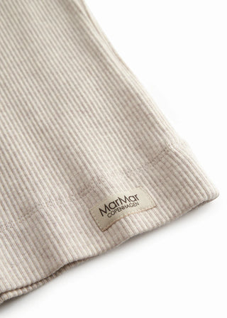 Modal Kurzarm Rib Shirt Light Beige Meliert von MarMar Copenhagen