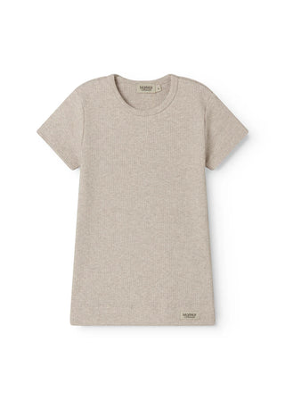 Modal Kurzarm Rib Shirt Light Beige Meliert von MarMar Copenhagen
