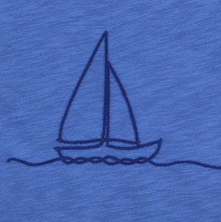 Langarmshirt Sky Blue mit Segelbootstickerei von Enfant Terrible