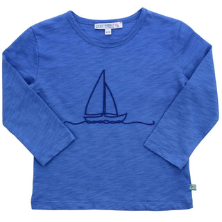 Langarmshirt Sky Blue mit Segelbootstickerei von Enfant Terrible