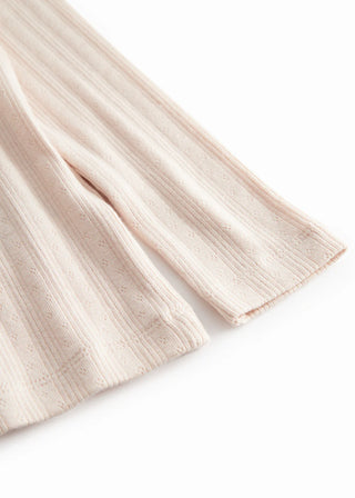 Modal Langarm Rib Shirt Mistry Pink mit Lochmuster von MarMar Copenhagen