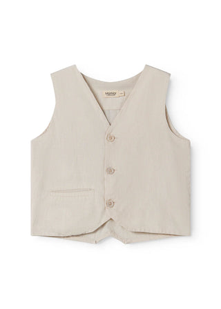 Leinen Kinderweste Jalfa Beige von MarMar Copenhagen