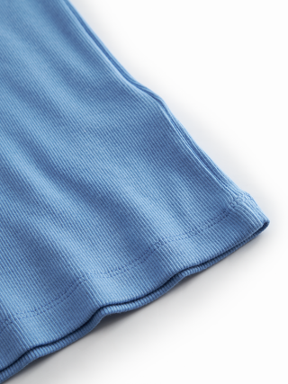 Modal Langarm Rib Shirt Surf Blue von MarMar Copenhagen