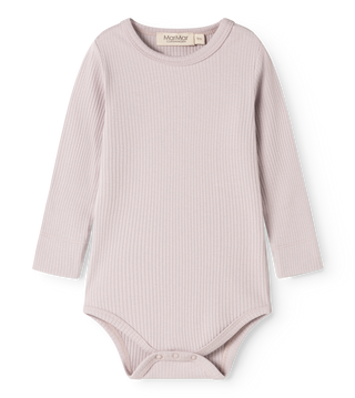 Modal Langarm Rib Body Cloud Gray Lila von MarMar Copenhagen