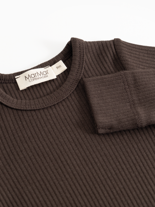 Modal Langarm Rib Dark Roast Braun von MarMar Copenhagen