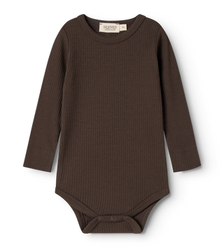 Modal Langarm Rib Dark Roast Braun von MarMar Copenhagen
