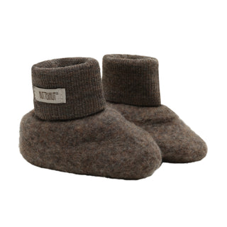 Merino Wollfleece Schuhe Brown Melange von Huttelihut