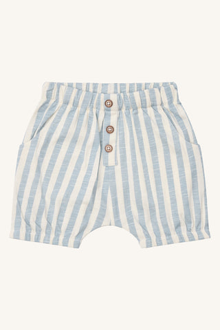 Baumwoll Shorts Halvor Hellblau-Weiss gestreift von Hust & Claire