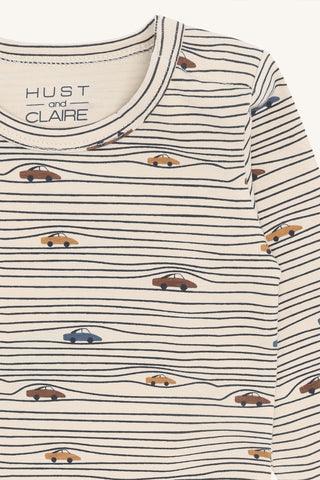 Baumwollbody Billy French Oak mit Streifen und Autoprint von Hust & Claire