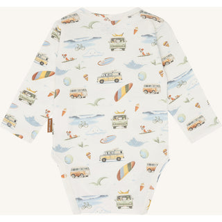 Baumwollbody Buster Ivory mit Ferienprint von Hust & Claire