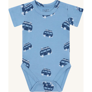 Baumwollbody Kurzarm Billy mit Vanprint Blau von Hust & Claire