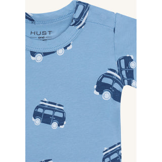 Baumwollbody Kurzarm Billy mit Vanprint Blau von Hust & Claire