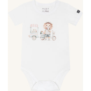 Baumwollbody Kurzarm Billy Ice Cream Ivory von Hust & Claire