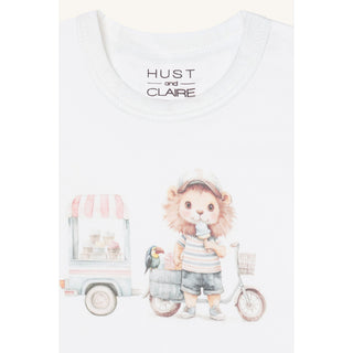 Baumwollbody Kurzarm Billy Ice Cream Ivory von Hust & Claire