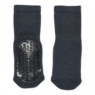 Wolle Anti-Rutsch Socken Dark Denim Melange von mp Denmark