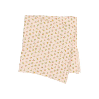 Musselin Bandana Cream Pink mit Blumenmuster von Búho Barcelona