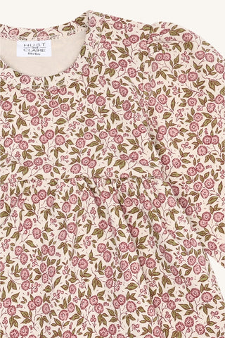 Baumwoll Babykleid Flora Beige mit Blumenprint von Hust & Claire