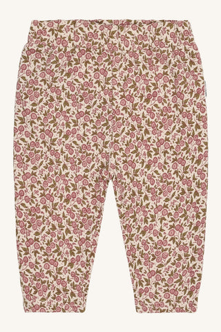 Baumwoll Babyhose Trine Flora Beige mit Blumenprint von Hust & Claire