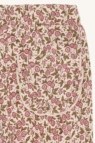 Baumwoll Babyhose Trine Flora Beige mit Blumenprint von Hust & Claire