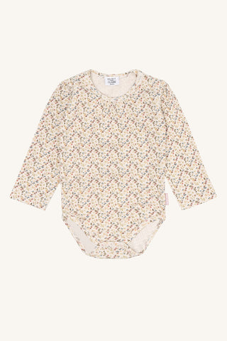 Modal-Baumwollbody Bri Beige mit Blumenprint von Hust & Claire